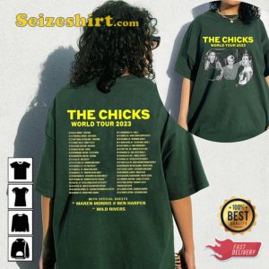The Chicks 2023 World Tour Alternative Country Double Sided Concert T-Shirt