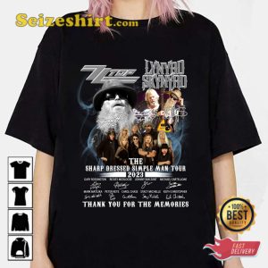 The Sharp Dressed Simple Man Tour Zz Top Lynyrd Skynyrd Thank For The Memories T-Shirt