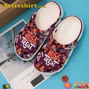 Trick Or Treat Theme Pattern 2023 Halloween Vibes Comfort Clogs