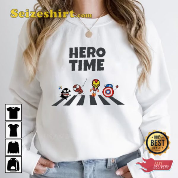 Venom Spider-man Iron Man And Captain America Chibi Hero Time Trendy T-Shirt