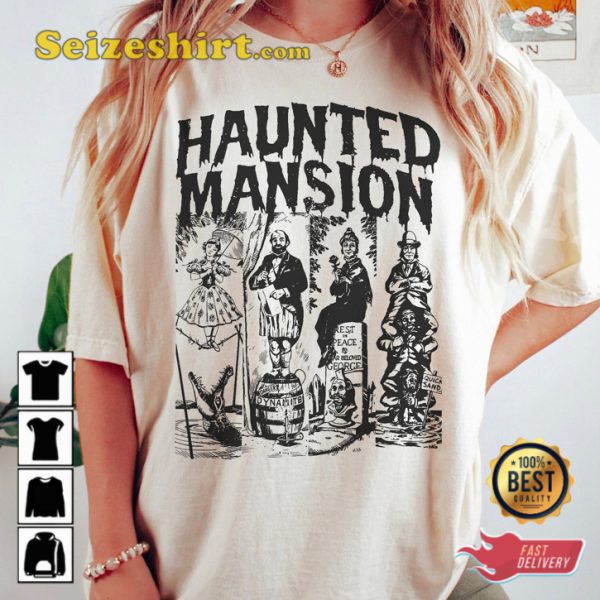 Vintage The Haunted Mansion Disney Spooky Vibes Halloween Unisex T-Shirt