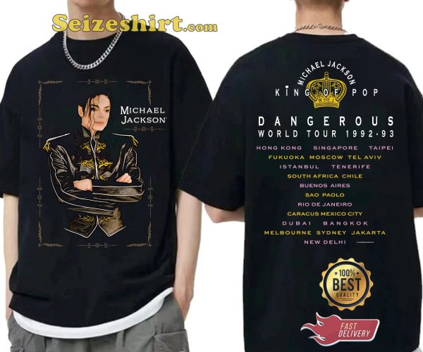 Vtg Michael Jackson King Of Pop Dangerous World Tour 1992 93 T-shirt