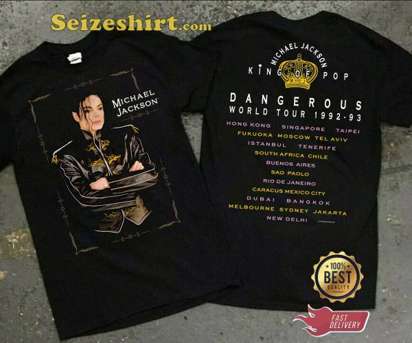 Vtg Michael Jackson King Of Pop Dangerous World Tour 1992 93 T-shirt