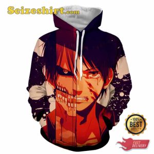 Anime Attack On Titan Crying Eren Yeager Painful Titan Form Hoodie, Sweatshirt, T-shirt 3D