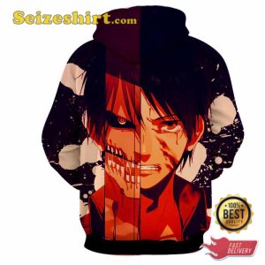 Anime Attack On Titan Crying Eren Yeager Painful Titan Form Hoodie, Sweatshirt, T-shirt 3D