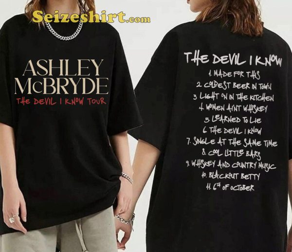 Ashley McBryde Song The Devil I Know Tour 2023 T-shirt