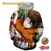 Attack On Titan Captain Levi Blades Portrait Vibrant Hoodie, Sweatshirt, T-shirt 3D