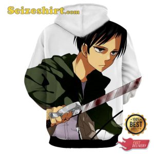 Attack On Titan Cool Levi Ackerman Fan Art Poker Face Hoodie, Sweatshirt, T-shirt 3D