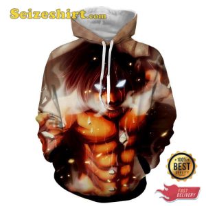 Attack On Titan Eren Founding Titan Led Light Eyes Cool Hoodie, Sweatshirt, 3D Shirts