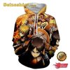 Attack On Titan Eren Mikasa Armin Dope Orange Flame Hoodie, Sweatshirt, 3D Shirts