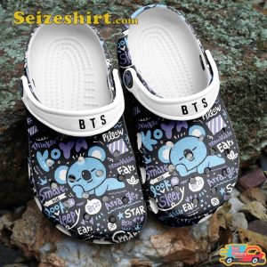 BT21 Koya Smart But Look Sleepy BTS Pattern Clogs Shoes