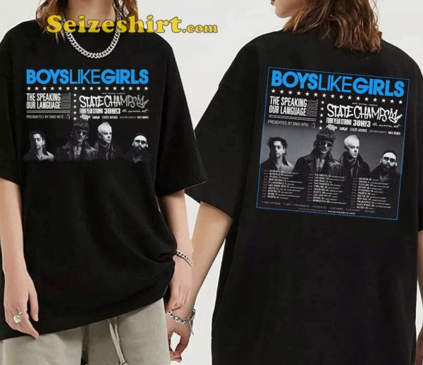 Boys Like Girls 2023 The Speaking Our Language Tour T-shirt