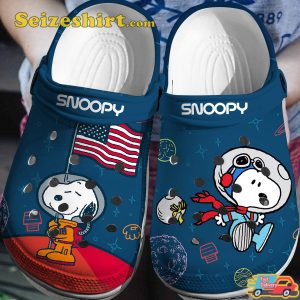 Cartoon Snoopy Dog Space Astronaut Clog Shoes