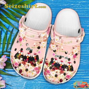 Chicken Lady Croc Black Chickens Gifts For Mother Day Clog Shoes