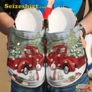 Christmas Red Truck Classic Clogs Shoes