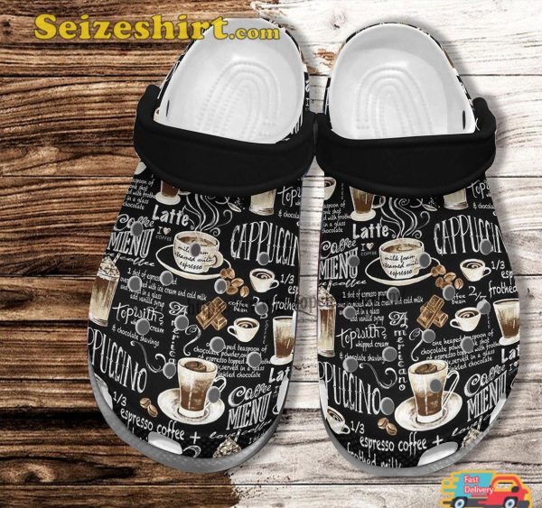 Coffee Cappuccino Lover Clog Shoes