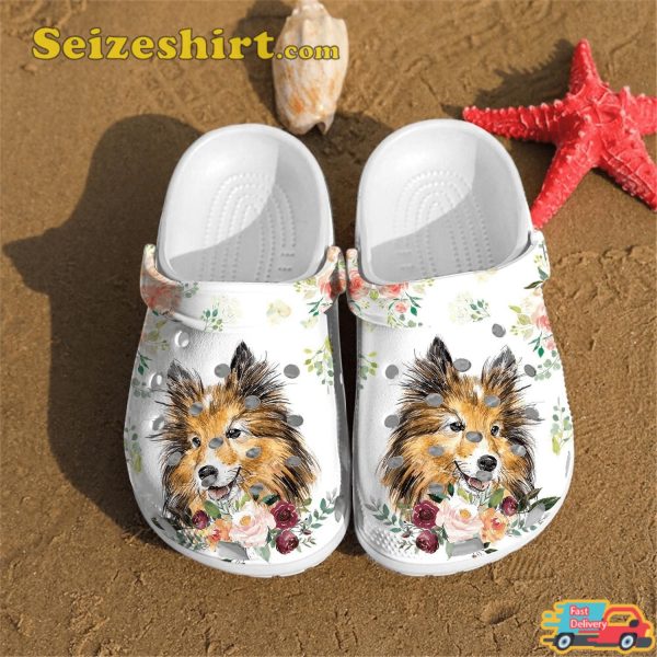 Collie Dog Lover Crocband Clogs