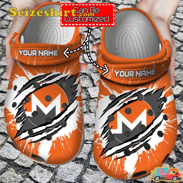 Crypto Personalized Xmr Coin Ripped Through Clog Shoes