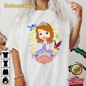 Disney Sofia The First Sofia Flower Border Magic Cartoon T-Shirt