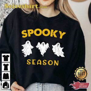 Disney Spooky Season Mickey Head Ghost Cartoon T-Shirt