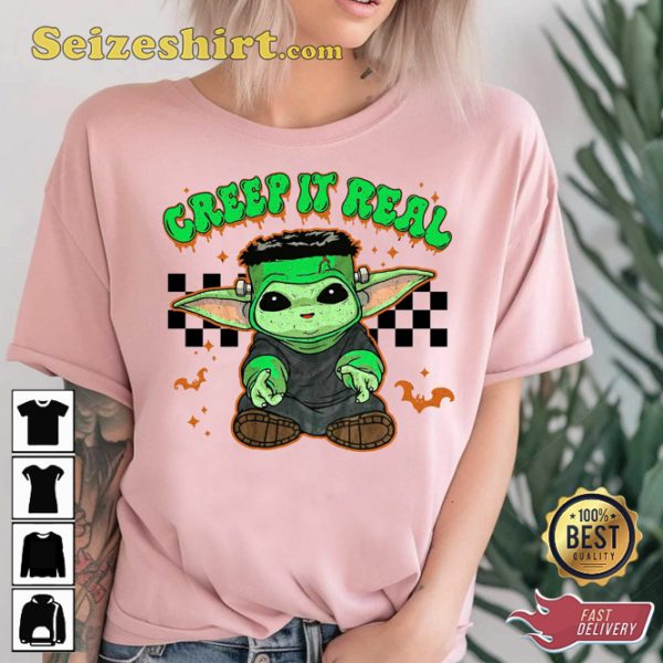 Disney Star Wars Halloween Baby Yoda Creep It Real Cartoon T-Shirt