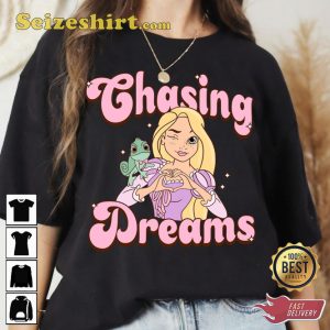 Disney Tangled Rapunzel Portrait Chasing Dreams Cartoon T-Shirt