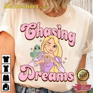 Disney Tangled Rapunzel Portrait Chasing Dreams Cartoon T-Shirt