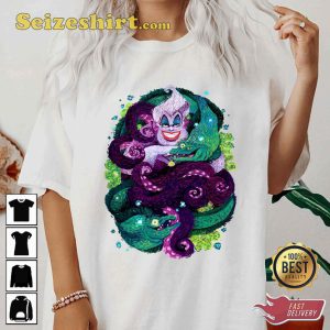 Disney The Little Mermaid Ursula Sea Witch Painting Cartoon T-shirt