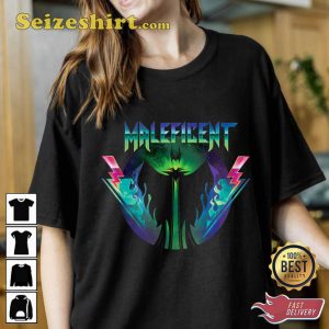 Disney Villains Maleficent Rock Portrait Cartoon T-shirt
