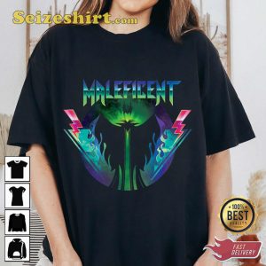 Disney Villains Maleficent Rock Portrait Cartoon T-shirt