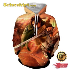 Dope Levi Ackerman Back Swing Attack Hoodie, Sweatshirt, 3D T-shirt