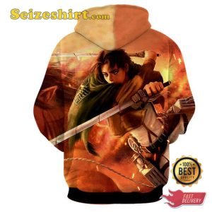 Dope Levi Ackerman Back Swing Attack Hoodie, Sweatshirt, 3D T-shirt