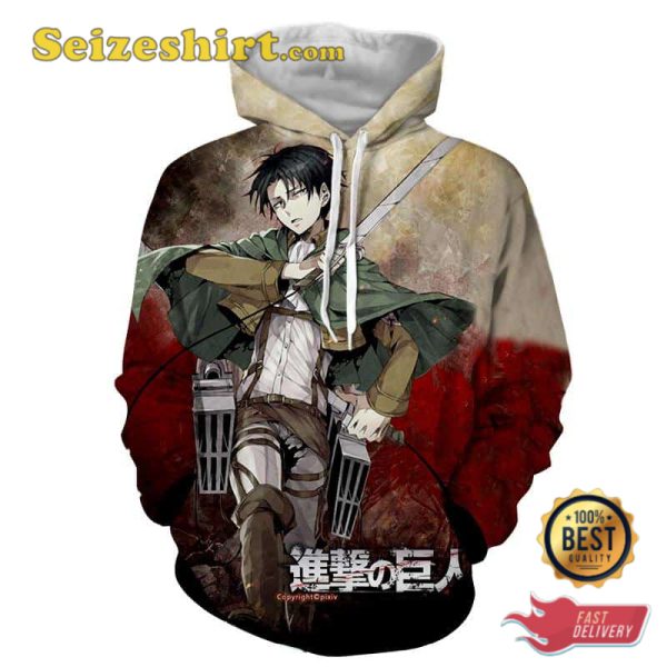 Dope Levi Ackerman Sword Battle Pose Hoodie, Sweashirt