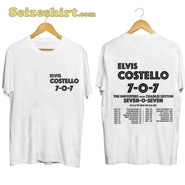 Elvis Costello And The Imposters Band With Charlie Sexton 707 Tour 2024 T-shirt