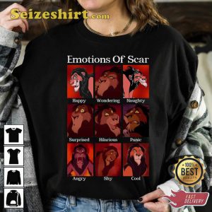 Emotions Of Scar The Lion King Disney Cartoon Villains T-Shirt