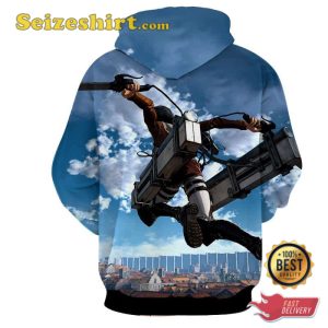 Eren Aerial Dive Training Scabbard Hoodie, 3D Shirts