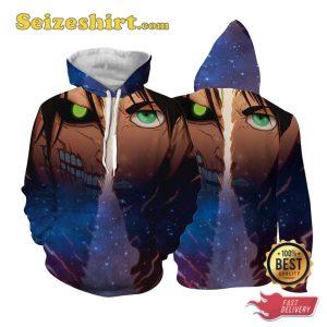 Eren Jaeger Half-titan Form Galaxy Hoodie, Sweatshirt, 3D Shirts