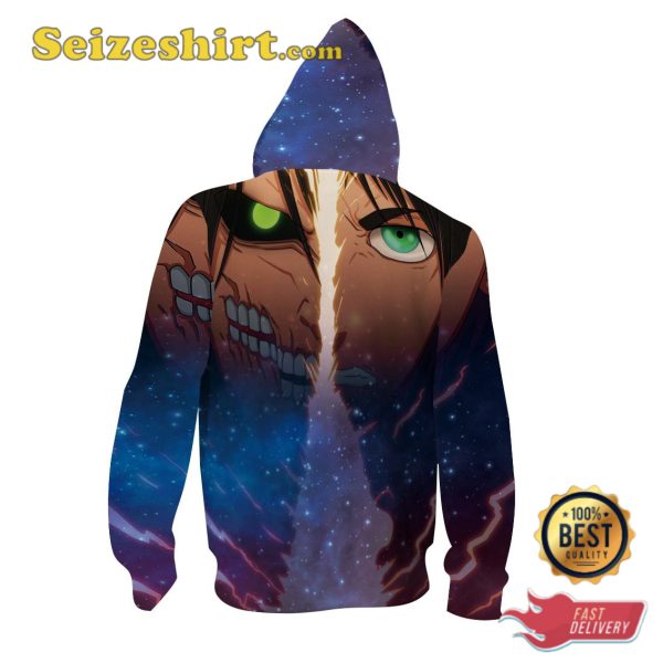 Eren Jaeger Half-titan Form Galaxy Hoodie, Sweatshirt, 3D Shirts