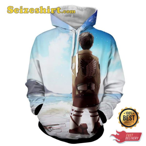 Eren Jaeger Peaceful Blue Sky Ocean Hoodie, 3D Shirts