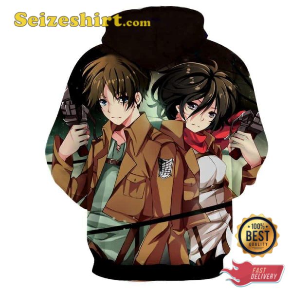 Eren Mikasa Dope Survey Corps Hoodie 3d Sweatshirt