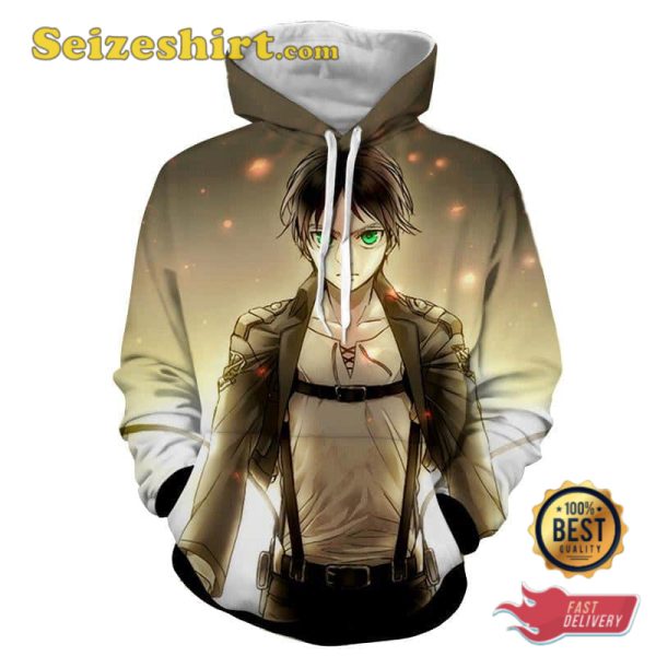 Eren Yeager Cool Green Eyes Fierce Hoodie, Hoodie, Sweatshirt, 3D Shirts