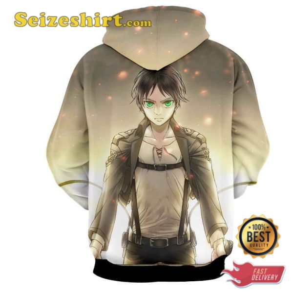 Eren Yeager Cool Green Eyes Fierce Hoodie, Hoodie, Sweatshirt, 3D Shirts