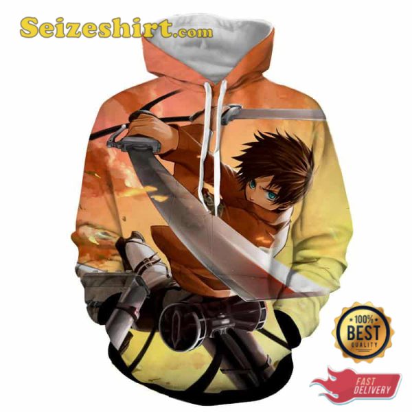 Eren Yeager Dope Swing Attack Sweatshirt 3D Hoodie