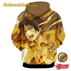 Eren Yeager Epic Yellow Fire Flame Hoodie, Sweatshirt, 3D Shirts