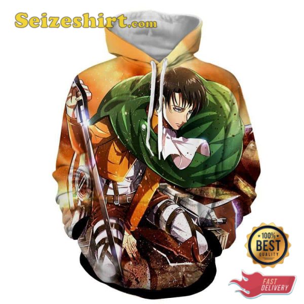 Fan Art Levi Ackerman Arial Attack Hoodie, T-shirt