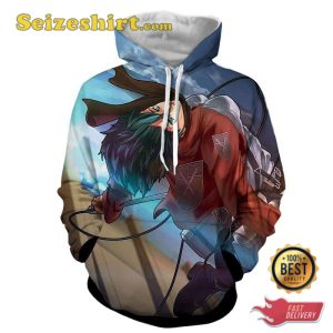 Fan Art Mikasa Ackerman Cool Back Dive Hoodie, Sweatshirt, 3D Shirts