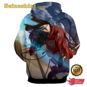 Fan Art Mikasa Ackerman Cool Back Dive Hoodie, Sweatshirt, 3D Shirts