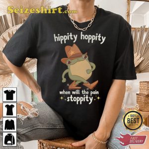 Funny Frog Meme Hippity Hoppity Cowboy Inspired T-Shirt