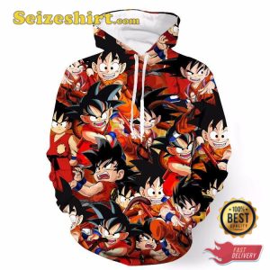 Goku Character Pattern Kamehameha Sweatshirt Hoodie