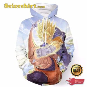 Goku Super Saiyan Attack Punch Buu Sky Cool Pocket Hoodie, Sweatshirt, T-shirt 3D